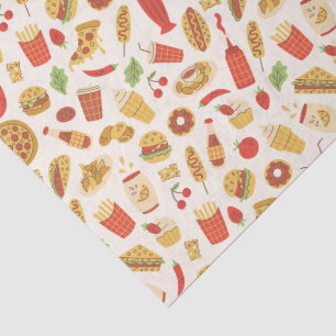 Seda Papel de tono de patrón de comida rápida decorativ