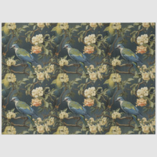 Seda Papel de tono de patrón floral de Chinoiserie
