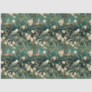 Seda Papel de tono de patrón floral de Chinoiserie
