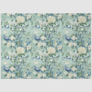 Seda Papel de tono de patrón floral de Chinoiserie