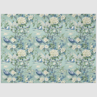 Seda Papel de tono de patrón floral de Chinoiserie