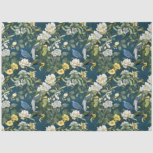 Seda Papel de tono de patrón floral de Chinoiserie