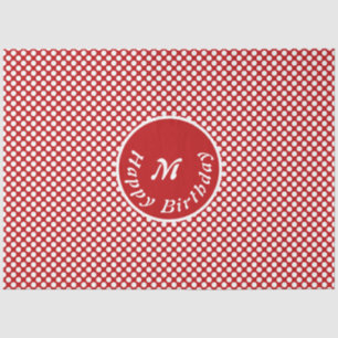 Seda Papel de tono de punto de polka rojo feliz cumplea
