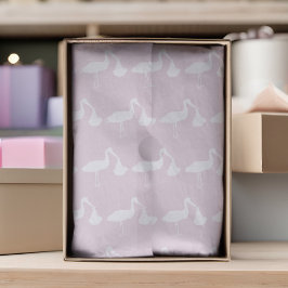 Seda Papel de tono de trama rosada de Baby Shower Stork