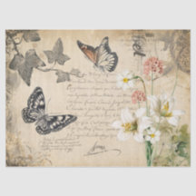 Papel de tono decorativo de descomposición floral