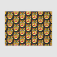 Papel de tono del patrón acuarela del tigre riéndo