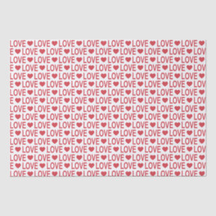 Seda Papel de tono del patrón de amor rojo
