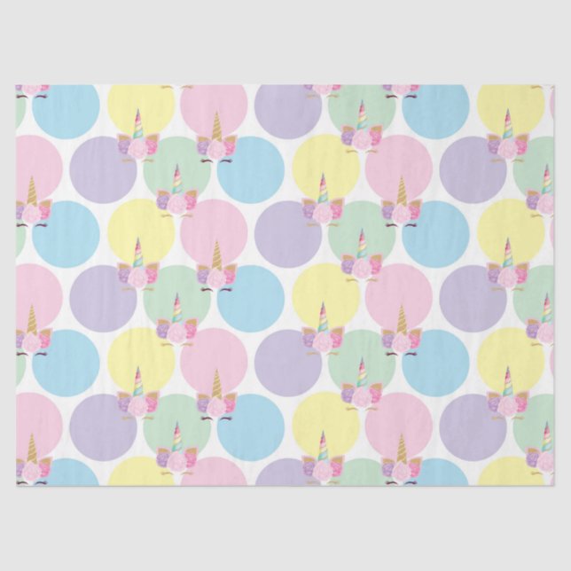 Seda Papel de tono del patrón de cumpleaños de Unicorn (Anverso)