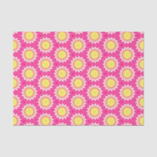 Seda Papel de tono del patrón de girasol rosa