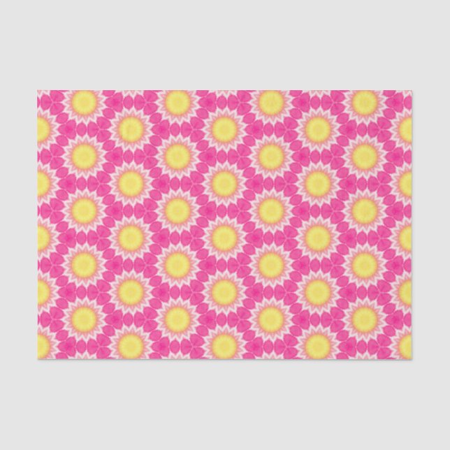 Seda Papel de tono del patrón de girasol rosa (Anverso)