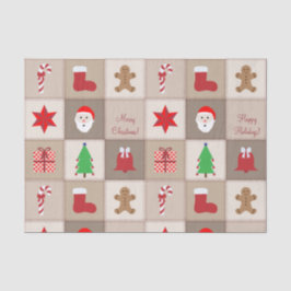 Seda Papel de tono del patrón de navidades - Beige