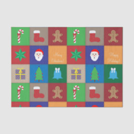 Seda Papel de tono del patrón de navidades - colorido