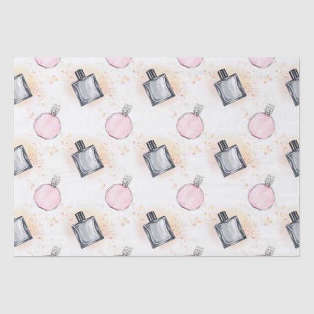 Seda Papel de tono del patrón de perfumes florales (Anverso)