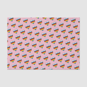 Seda Papel de tono del patrón del corazón del arco iris