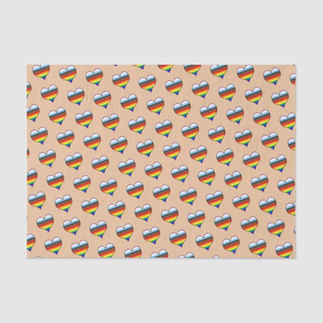 Seda Papel de tono del patrón del corazón del arco iris (Anverso)