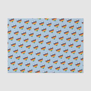 Seda Papel de tono del patrón del corazón del arco iris