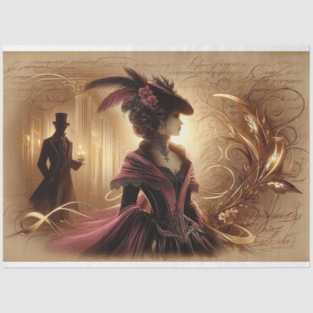 Seda Papel de tono descatalogado Dama victoriana gótica (Anverso)