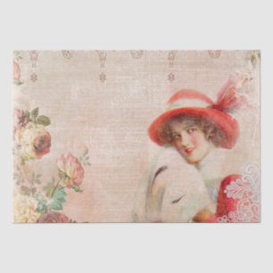 Seda Papel de tono desconsolador de la dama victoriana 