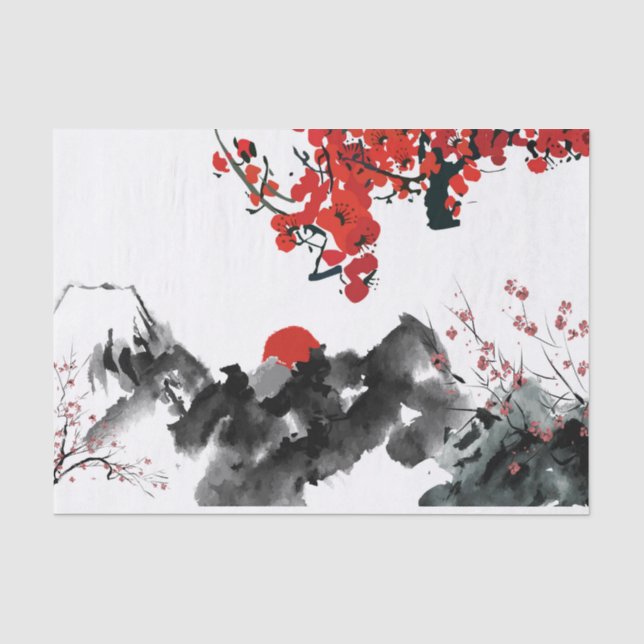 Seda Papel de tono paisajístico japonés (Anverso)