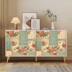 Seda Papel de tono vintage floral victoriano