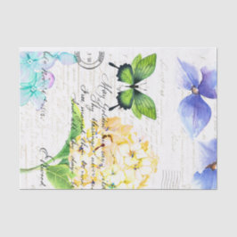 Seda Papel de vintage con deshielo de mariposa verde