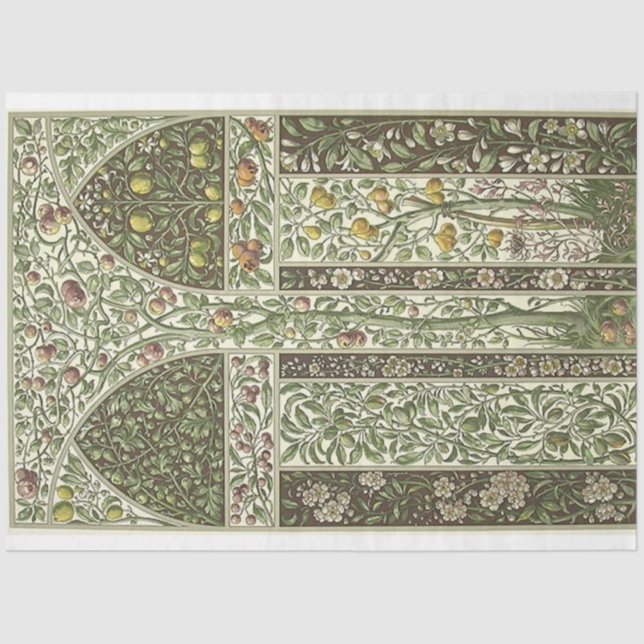 Seda Papel decorativo Art Nouveau de limón (Anverso)