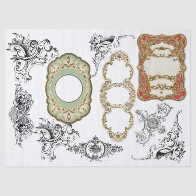 Seda Papel decorativo de Decoupage de los elementos del (Anverso)