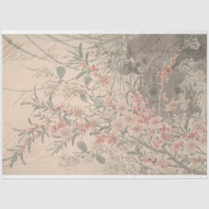 Seda Papel decorativo de muebles de época floral