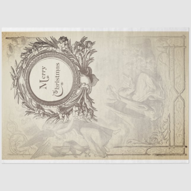 Seda Papel decorativo de muebles de los Navidades ángel (Anverso)