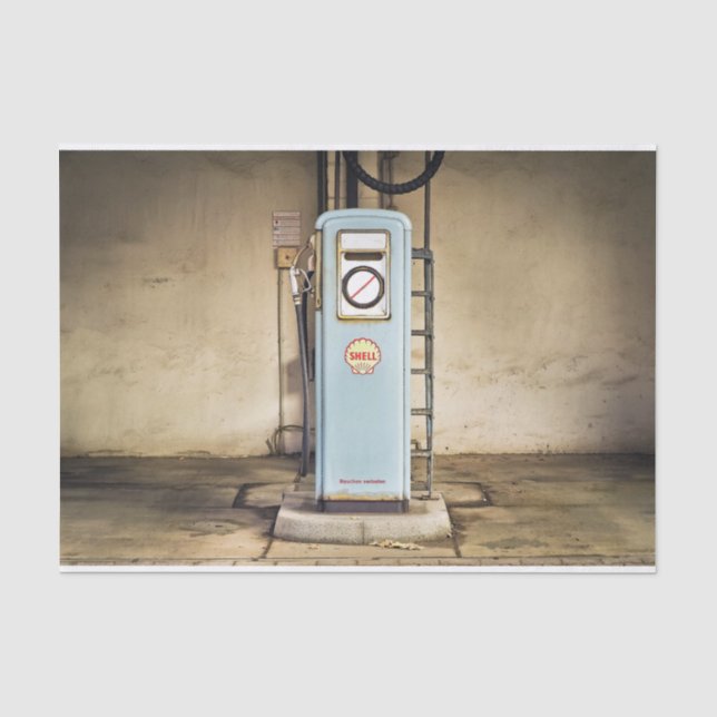 Seda Papel decoupage de antigua bomba de gasolina, Esta (Anverso)
