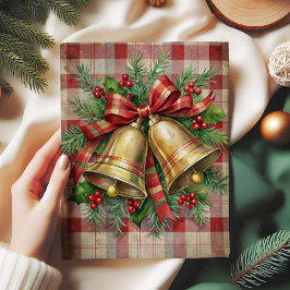 Seda Papel decoupage de campanas de Navidad caprichosas