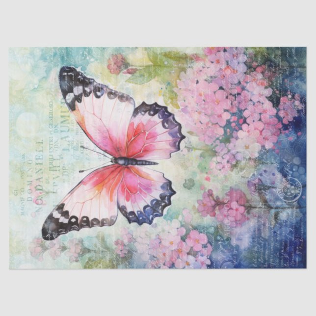 Seda Papel Decoupage de Carta con Escritura a Mano Vint (Anverso)