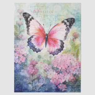 Seda Papel Decoupage de Carta con Escritura a Mano Vint