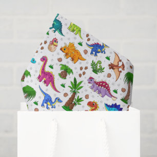 Seda Papel decoupage de dinosaurio, Pañuelo de cumpleañ