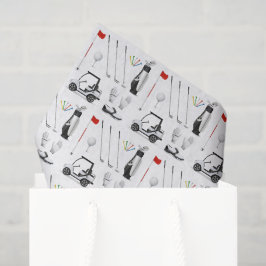 Seda Papel decoupage de golf, pañuelo de golfer