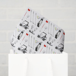 Seda Papel decoupage de golf, pañuelo de golfer