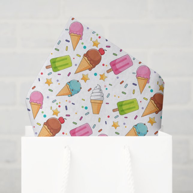 Seda Papel decoupage de helado, postre de verano (Bolsa de regalo)