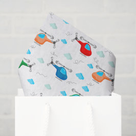 Seda Papel decoupage de helicóptero, cumpleaños de avió