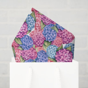 Seda Papel decoupage de Hortensia Rosa, Floral Botánico