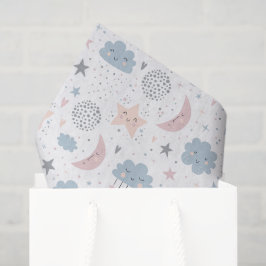 Seda Papel decoupage de luna estrellas nubes, Celestial