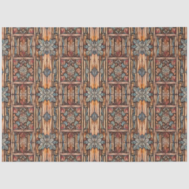 Seda Papel decoupage de madera tallada rústica falsa (Anverso)