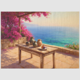 Seda Papel decoupage de mesa costera mediterránea