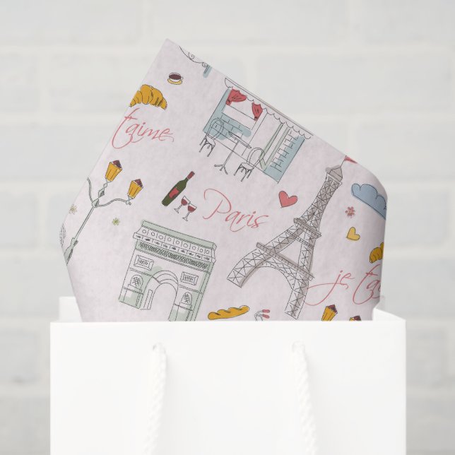 Seda Papel decoupage de París, Torre Eiffel (Bolsa de regalo)