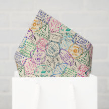 Papel decoupage de sellos de viaje, papel tisú de