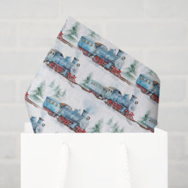 Seda Papel decoupage de tren, locomotora acuarela