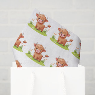 Seda Papel decoupage de vaca de las Highlands, animal d
