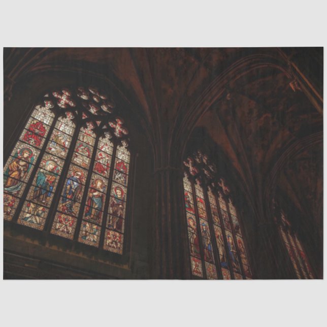 Seda Papel decoupage de ventana de catedral gótica – Me (Anverso)