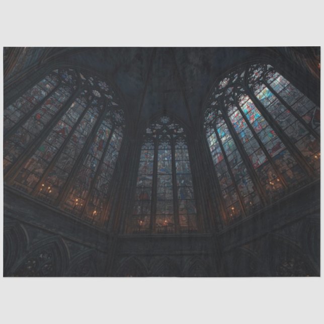 Seda Papel decoupage de ventana de catedral gótica – Me (Anverso)
