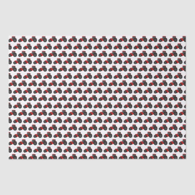 Seda Papel del árbol de cumpleaños del Tractor rojo (Anverso)