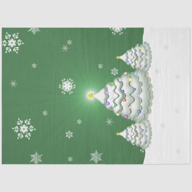 Seda Papel del árbol de Navidad verde (Anverso)